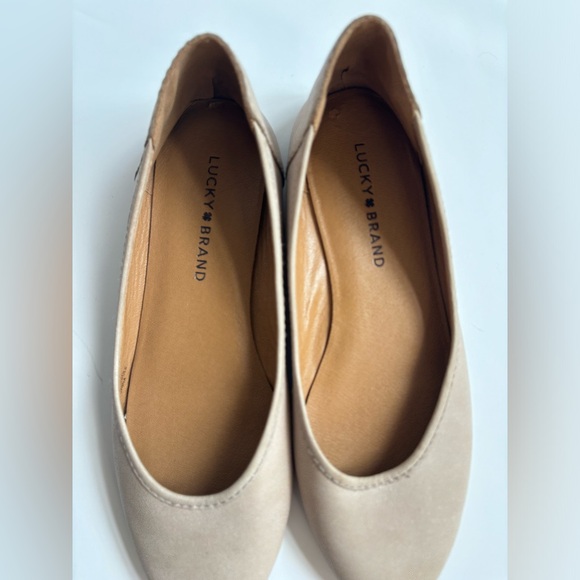 Lucky Brand LP Alanya Leather Ballet Flats Beige / Tan size 38.5 / 8 M - Picture 3 of 12